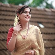 Remya Nambeesan New HD Beautiful photos in Red & Black Sarees (1080p)