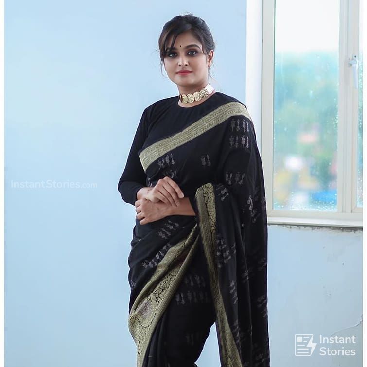 Remya Nambeesan New HD Beautiful photos in Red & Black Sarees (1080p) (8695) - Remya Nambeesan